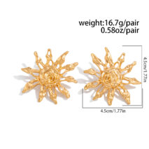 Geometric Irregular Sun Stud Earrings - Image 10