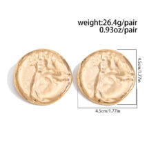 Geometric Chunky Moon Stud Earrings - Image 10