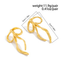 Elegant Ribbon Bowknot Stud Earrings - Image 10