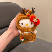 Kawaii Christmas Themed Hello Kitty Plush Keychain Doll - Image 6