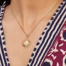 24K Gold Filled Stainless Steel Sun Necklace - ArtGalleryZen