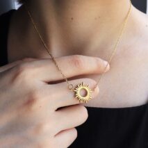 24K Gold Filled Stainless Steel Sun Necklace - ArtGalleryZen
