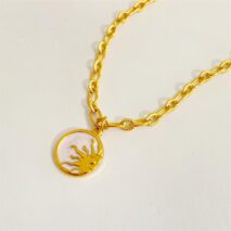 24K Gold Plated Sol And Lune Celestial Necklace - ArtGalleryZen