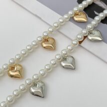 2 Pcs Heart Charm Pearl Chain Anklet Set - ArtGalleryZen