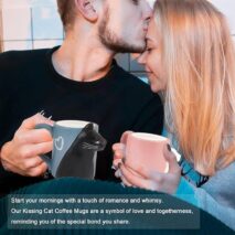 3D Kissing Cat Couple Ceramic Mug Set - ArtGalleryZen