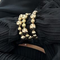 3 Pcs Chunky Gold Silver Plated Ball Chain Stackable Bracelet Set - ArtGalleryZen