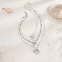 3 Pcs Toggle Clasp Irregular Pearl Shell Pendant Rope Chain Necklace Set - ArtGalleryZen