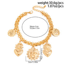 Chic Layered Gold Silver Tone Flame Heart Anklet - Image 10