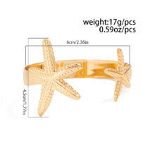 Beach Style Textured Starfish Bangle Bracelet - Image 10