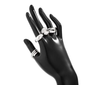 4 Pcs Chunky Abstract Waterdrop Ring Set - ArtGalleryZen