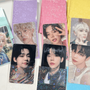 50Pcs/Pack Glitter Laser Heart Kpop Photocard Sleeves - ArtGalleryZen