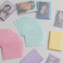 50Pcs/Pack Glitter Laser Heart Kpop Photocard Sleeves - ArtGalleryZen