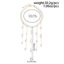 Baroque Pearl Raindrop Tassel Choker Necklace - Image 10