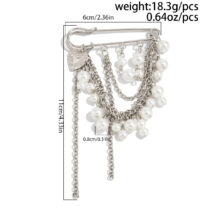 Elegant Pearl Heart Tassel Trouser Pin - Image 10