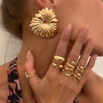 6 Pcs Classic Gold Silver Tone Waterdrop Open Ring Set - ArtGalleryZen