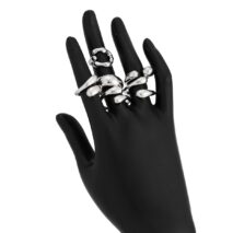 6 Pcs Classic Gold Silver Tone Waterdrop Open Ring Set - ArtGalleryZen