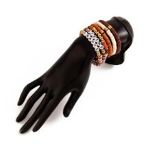 6 Pcs Thanksgiving Themed Polymer Clay Letter Beaded Stackable Bracelet Set - ArtGalleryZen