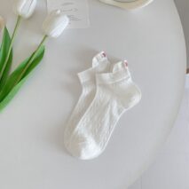6 Pieces Solid Color Bow Socks - ArtGalleryZen