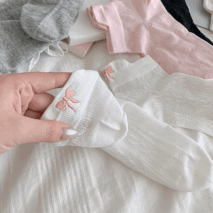 6 Pieces Solid Color Bow Socks - ArtGalleryZen