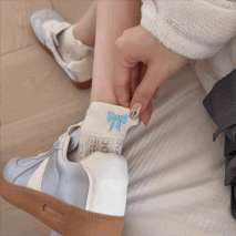 6 Pieces Solid Color Bow Socks - ArtGalleryZen