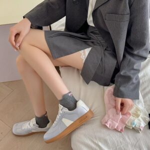 6 Pieces Solid Color Bow Socks - ArtGalleryZen