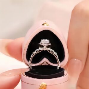 925 Sterling Silver Floral Moissanite Diamond Ring - ArtGalleryZen
