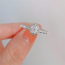 925 Sterling Silver Floral Moissanite Diamond Ring - ArtGalleryZen