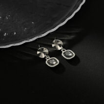 Square Rhinestone Dangle Earrings - Geometric Drop Earrings for Women - Image 8
