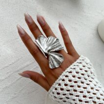 Abstract Chunky Lotus Leaf Ring - ArtGalleryZen