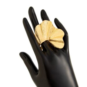 Abstract Chunky Textured Lotus Leaf Ring - ArtGalleryZen