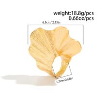 Abstract Chunky Textured Lotus Leaf Ring - ArtGalleryZen