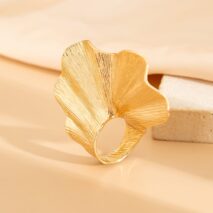 Abstract Chunky Textured Lotus Leaf Ring - ArtGalleryZen