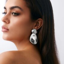 Abstract Glossy Duo Waterdrop Stud Earrings - ArtGalleryZen