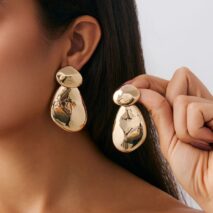 Abstract Glossy Duo Waterdrop Stud Earrings - ArtGalleryZen
