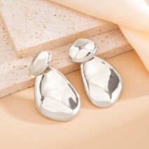 Abstract Glossy Duo Waterdrop Stud Earrings - ArtGalleryZen