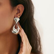 Abstract Gold Silver Plated Waterdrop Dangle Earrings - ArtGalleryZen