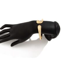 Abstract Gold Silver Tone Asymmetric Waterdrop Bangle Bracelet - ArtGalleryZen