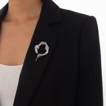Abstract Gold Silver Tone Flow Water Pin Brooch - ArtGalleryZen