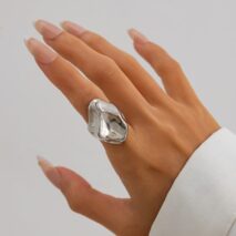 Abstract Irregular Liquid Waterdrop Open Ring - ArtGalleryZen