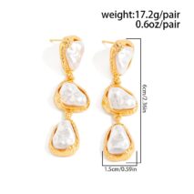 Abstract Pearl Waterdrop Dangle Earrings - ArtGalleryZen