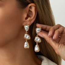 Abstract Pearl Waterdrop Dangle Earrings - ArtGalleryZen