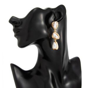 Abstract Pearl Waterdrop Dangle Earrings - ArtGalleryZen