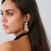 Abstract Pleated Ribbon Pearl Stud Earrings - ArtGalleryZen