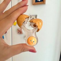 Adorable Smiling Broken Egg Fridge Magnet - ArtGalleryZen