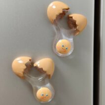 Adorable Smiling Broken Egg Fridge Magnet - ArtGalleryZen