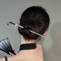 Ancient Style Crystal Pendant Sword Hair Fork Hair Pin - ArtGalleryZen