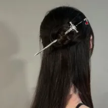 Ancient Style Crystal Pendant Sword Hair Fork Hair Pin - ArtGalleryZen