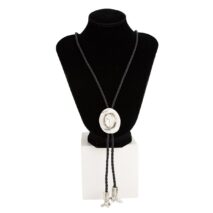 Antique Gold Silver Tone Cowboy Hat Boots Charm PU String Y Necklace - ArtGalleryZen