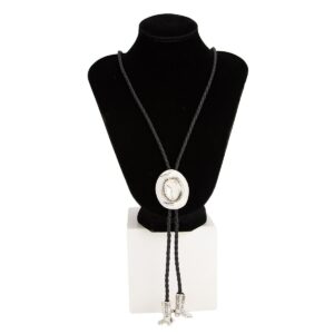 Antique Gold Silver Tone Cowboy Hat Boots Charm PU String Y Necklace - ArtGalleryZen