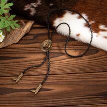 Antique Gold Silver Tone Cowboy Hat Boots Charm PU String Y Necklace - ArtGalleryZen